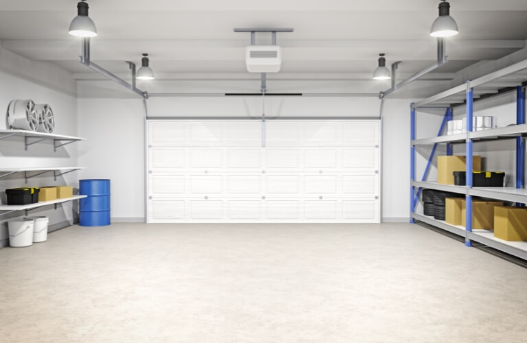 Clean garage with everything neat and organized