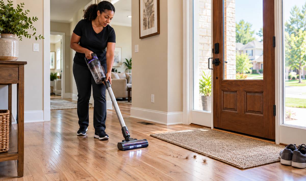 woman-vacuuming-sunlit-entryway